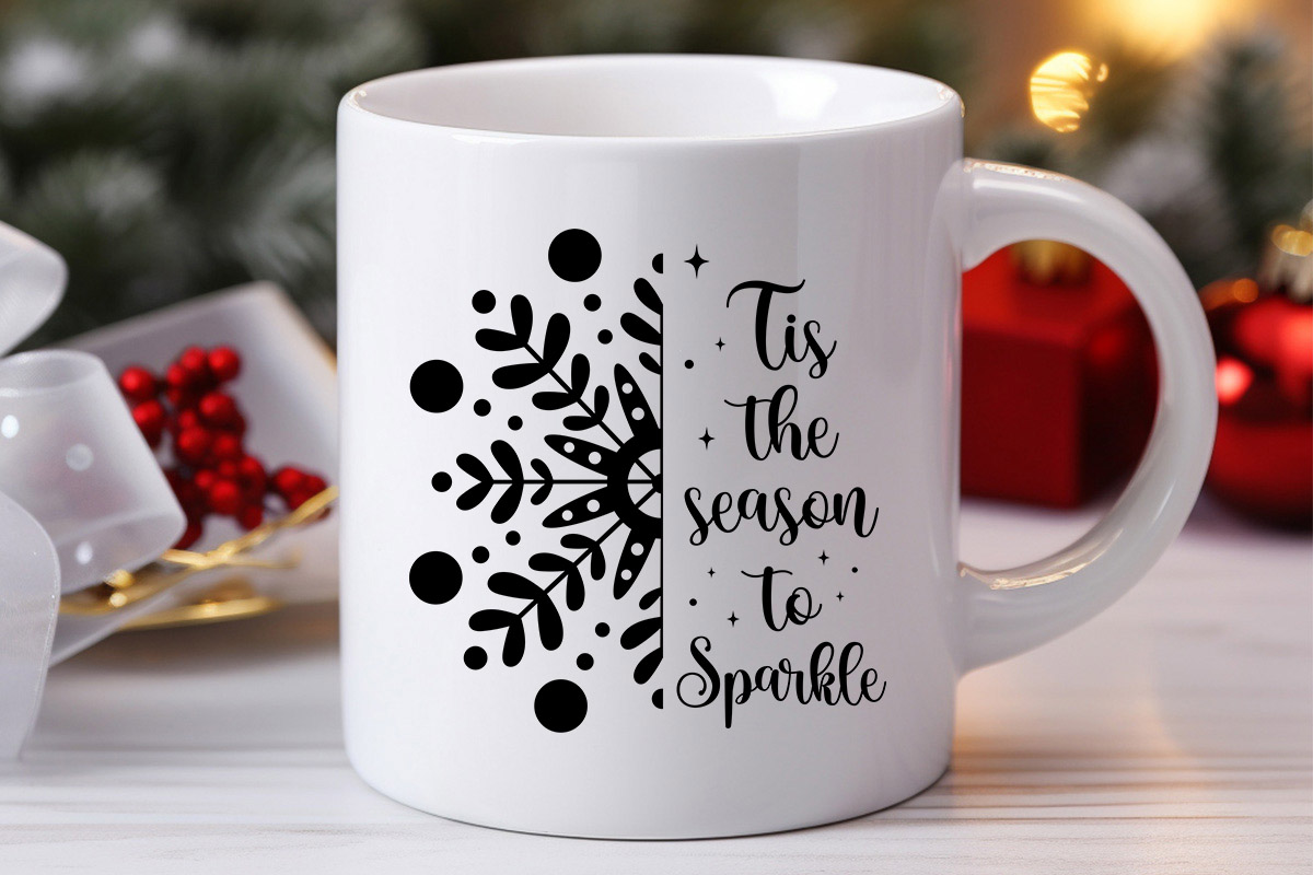 Tis the season to Sparkle - Snowflake Christmas SVG Mug Mockup image.jpg