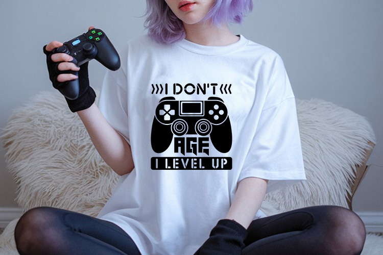 I Don't Age I Level Up - Cricut Gaming SVG T-shirt Mockup Image.jpg