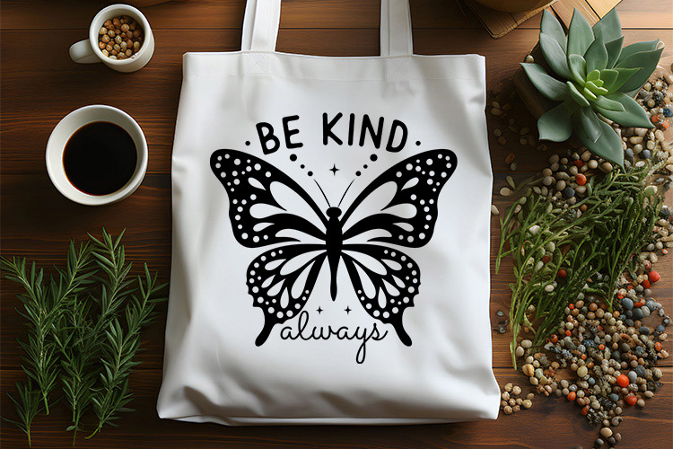 Be Kind Always - Butterfly SVG Design Tote Bag Mockup Image.jpg
