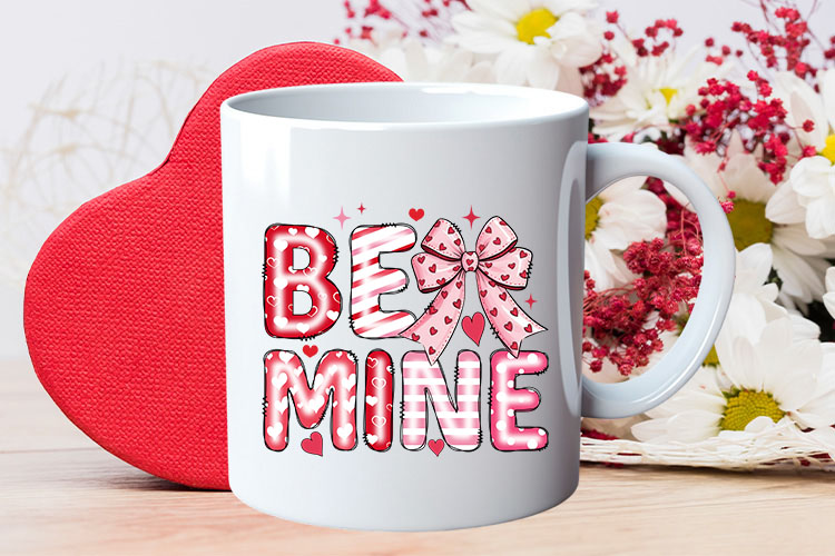 Be Mine - Coquette Valentine's Day Sublimation Mug Mockup Image.jpg