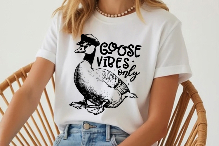 Goose Vibes Only - Sarcastic Animal Quote SVG Tshirt Mockup Image.jpg