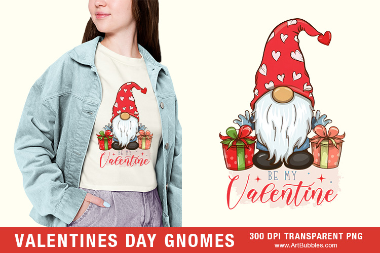 Gnome Valentines Day Sublimation - Be My Valentine