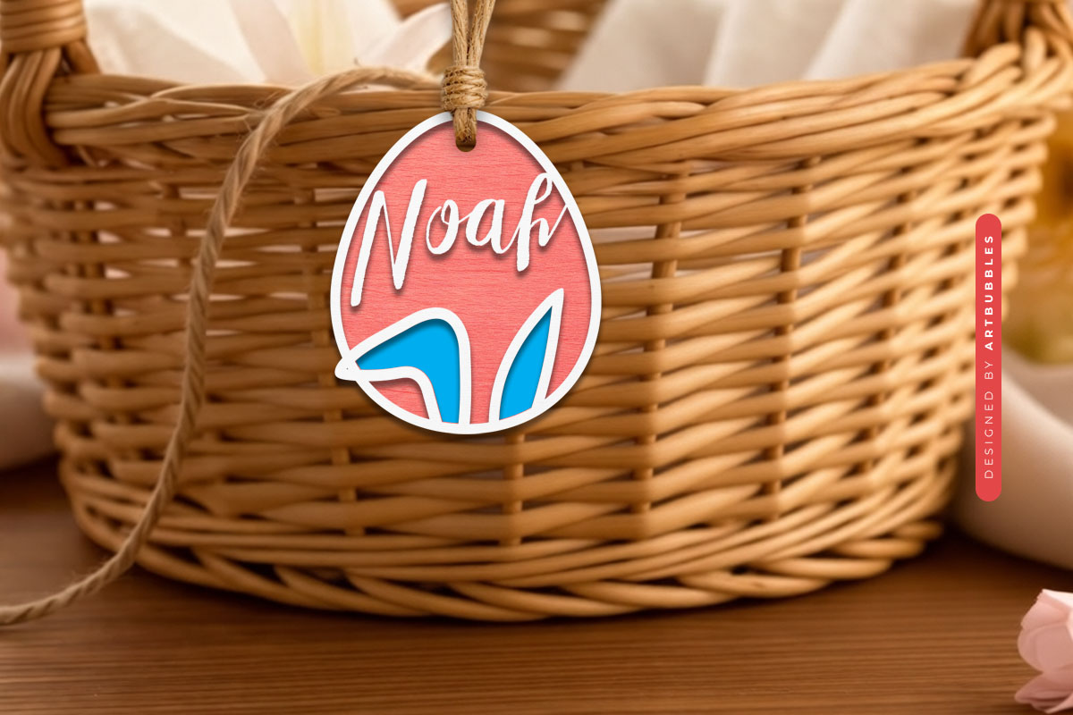 Easter Bunny Gift Tag SVG Laser Cut File Image.jpg