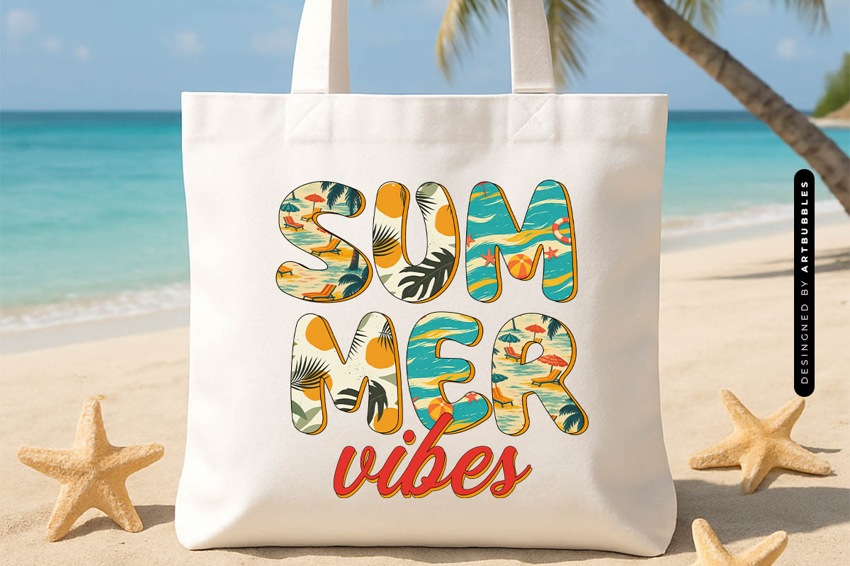 Summer Vibes Sublimation Design Tote Bag Mockup Image.jpg