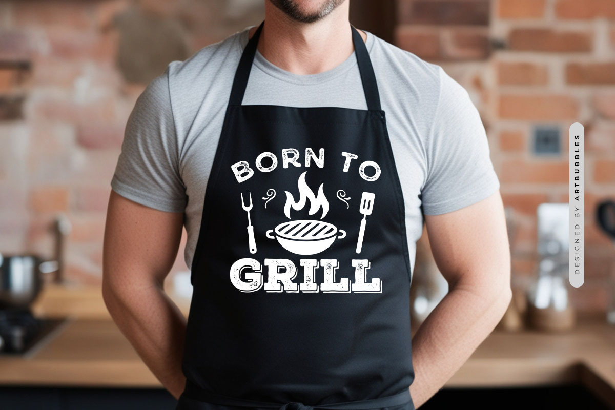 Born to Grill SVG Design Apron Mockup Image.jpg