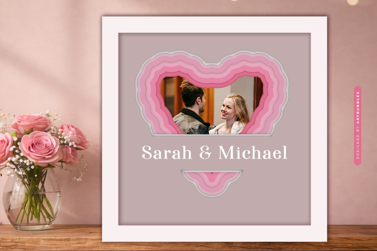 Personalized Valentines Shadow Box SVG