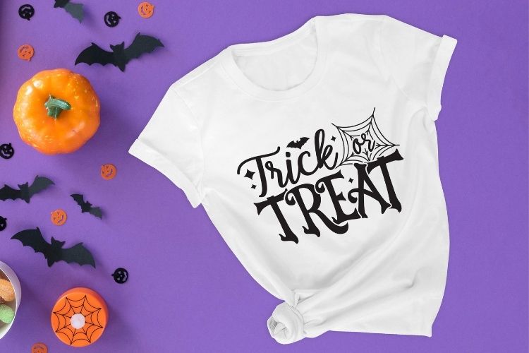 Trick Or Treat - Halloween SVG Funny T-shirt Mockup Image.jpg