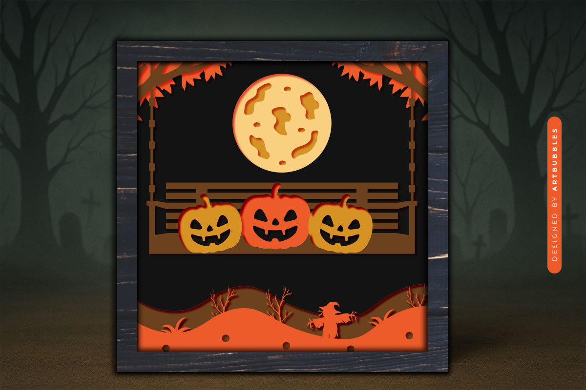 Pumpkin Halloween 3D Layered Shadow Box SVG Image 3.jpg