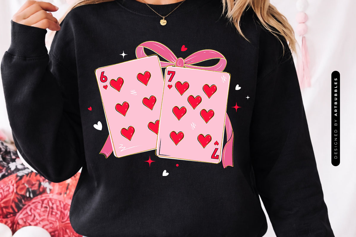 Preppy Valentine's Day 67 Sublimation Bundle Black Sweatshirt Mockup Image.jpg