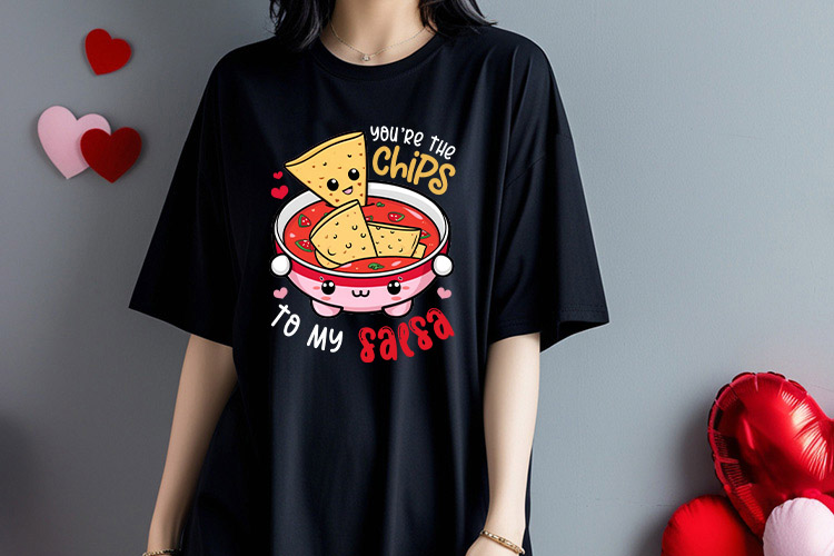 You're the Chips to My Saesa - Valentine Food Sublimation Black Shirt Mockup Image.jpg