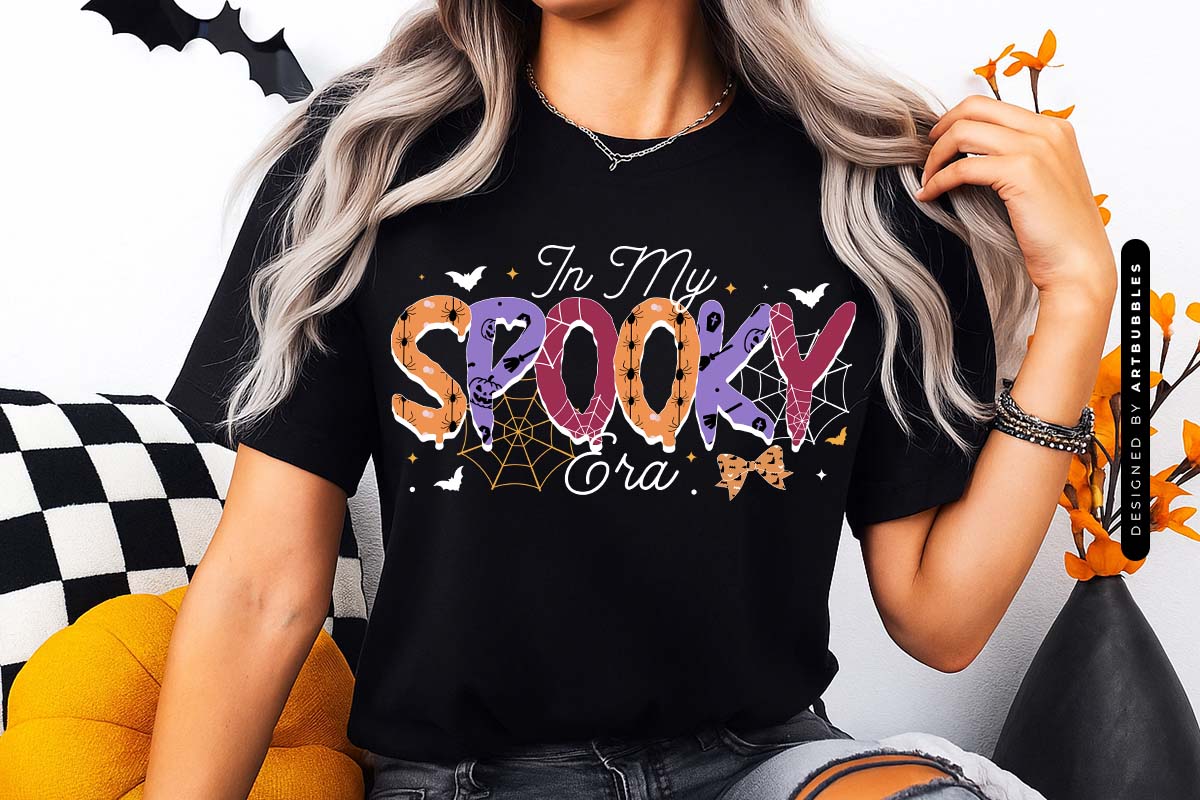 In My Spooky Era - Halloween Sublimation PNG T-shirt Mockup Image.jpg