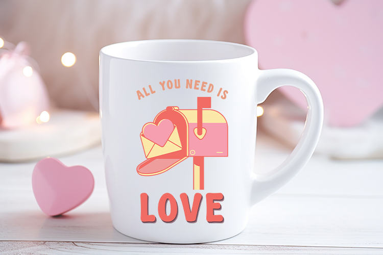 All You Need Is Love - Retro Valentines Sublimation Mug Mockup Image.jpg