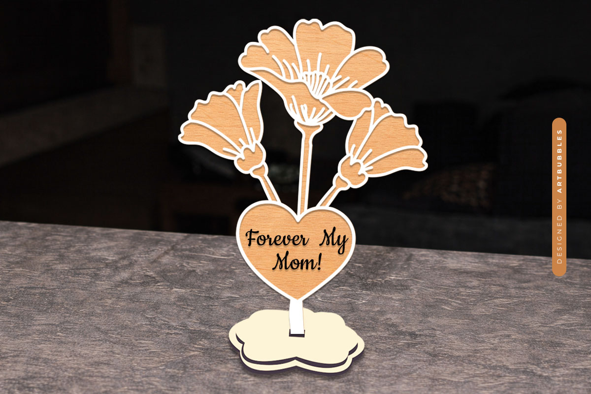 Mothers Day Personalized Standing Flower SVG