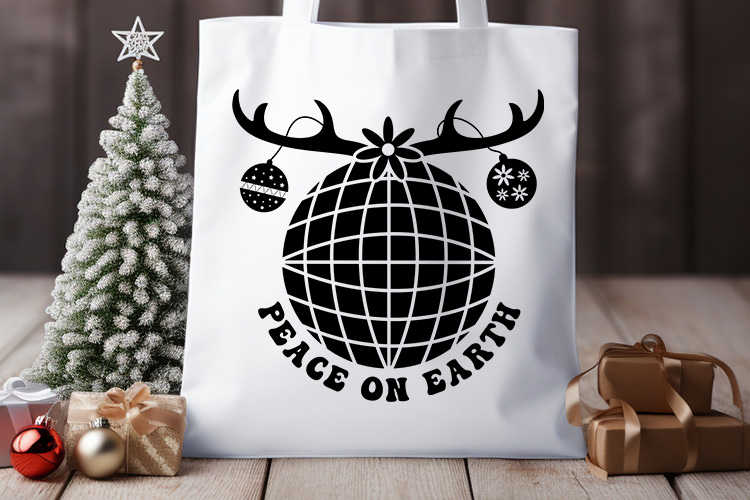 Peace On Earth - Free Christmas SVG Tote Bag Mockup Image.jpg