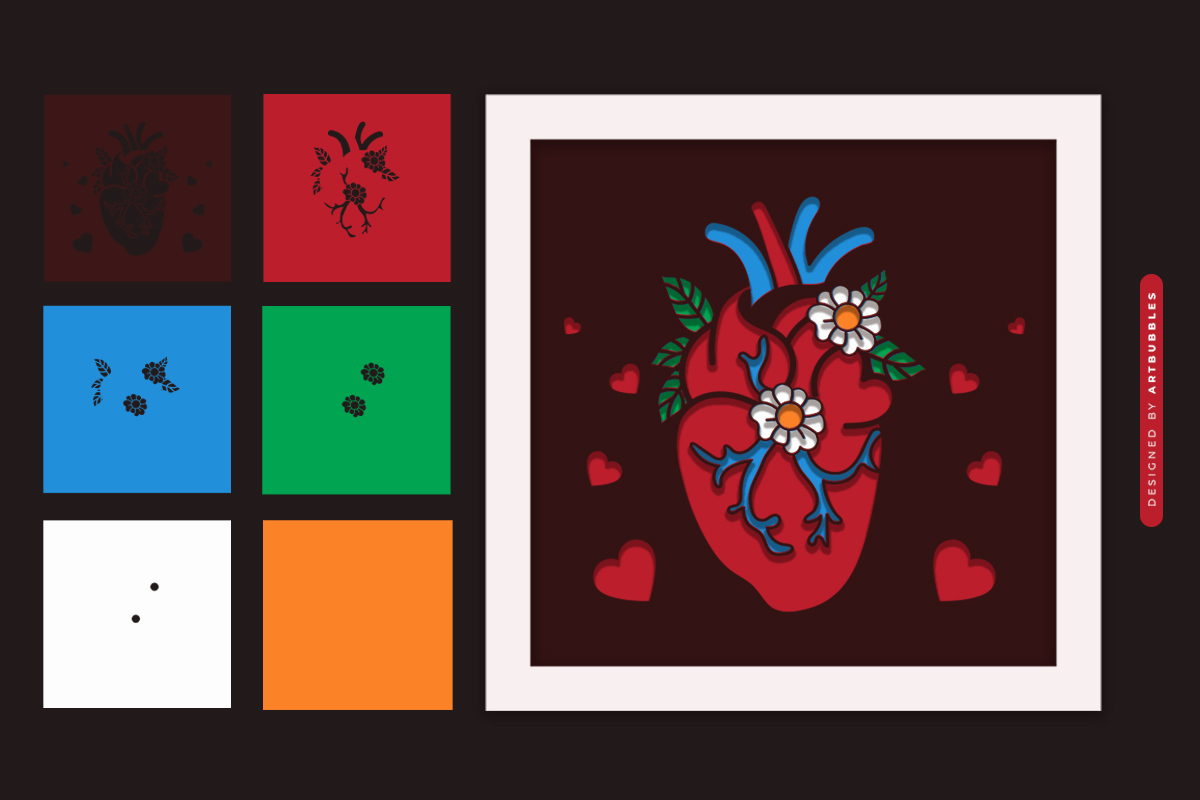 Floral Heart Valentine's Day Shadow Box SVG image 2.jpg