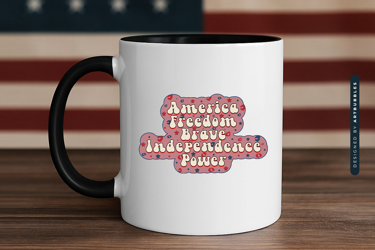 America Freedom Brave Independence Power Sublimation Mug Mockup Image.jpg