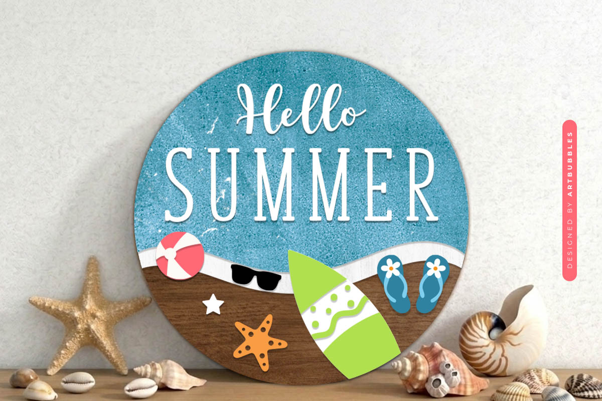 Layered Hello Summer Sign SVG Cut File Image.jpg