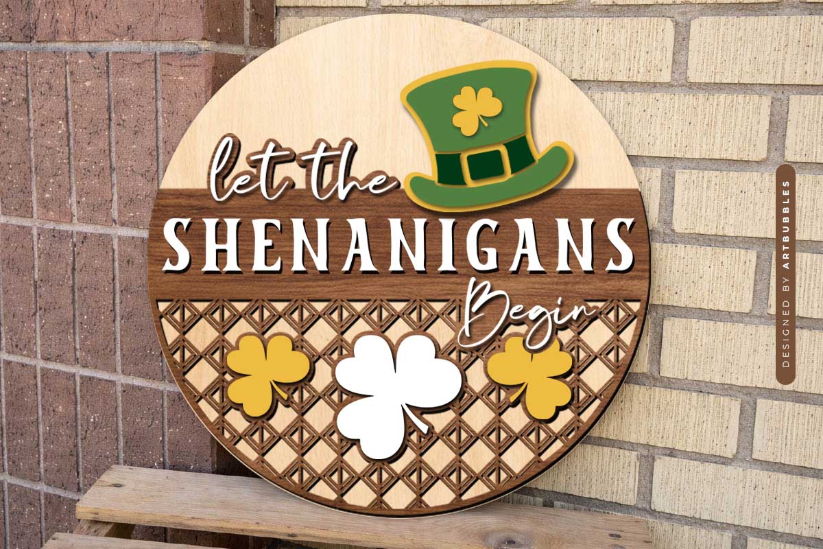 St Patrick's Day Clover Door Hanger SVG Image 2.jpg
