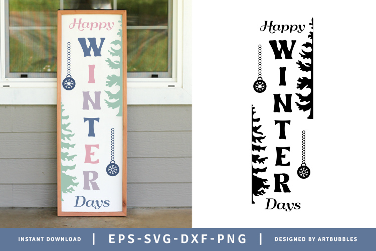 Happy Winter Days Porch Sign SVG Image.jpg