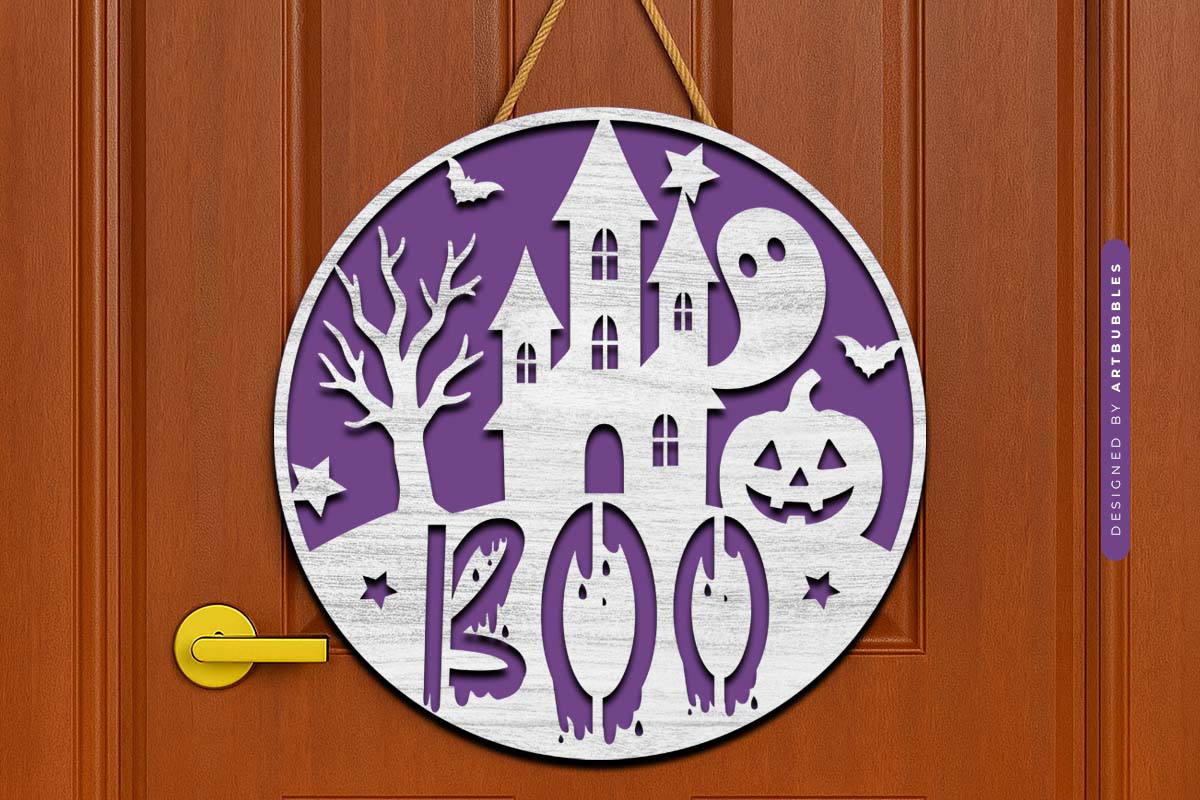 Boo - Laser Cut Halloween Door Hanger SVG Image 3.jpg