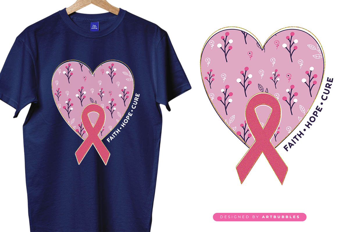 Faith Hope Cure - Breast Cancer Awareness Sublimation