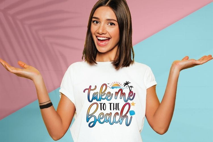 Take Me To The Beach - Funny Summer PNG Tshirt Mockup Image.jpg