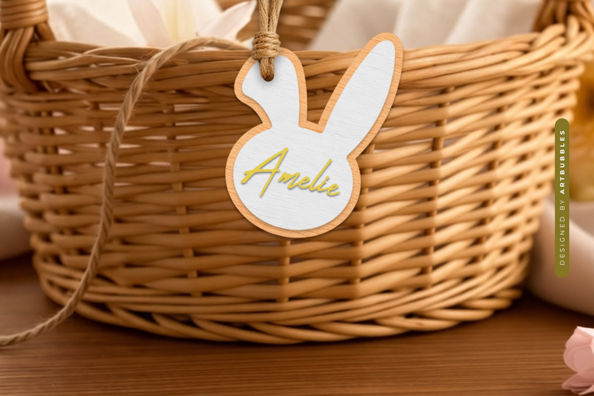 Easter Basket Tag SVG Laser Cut File