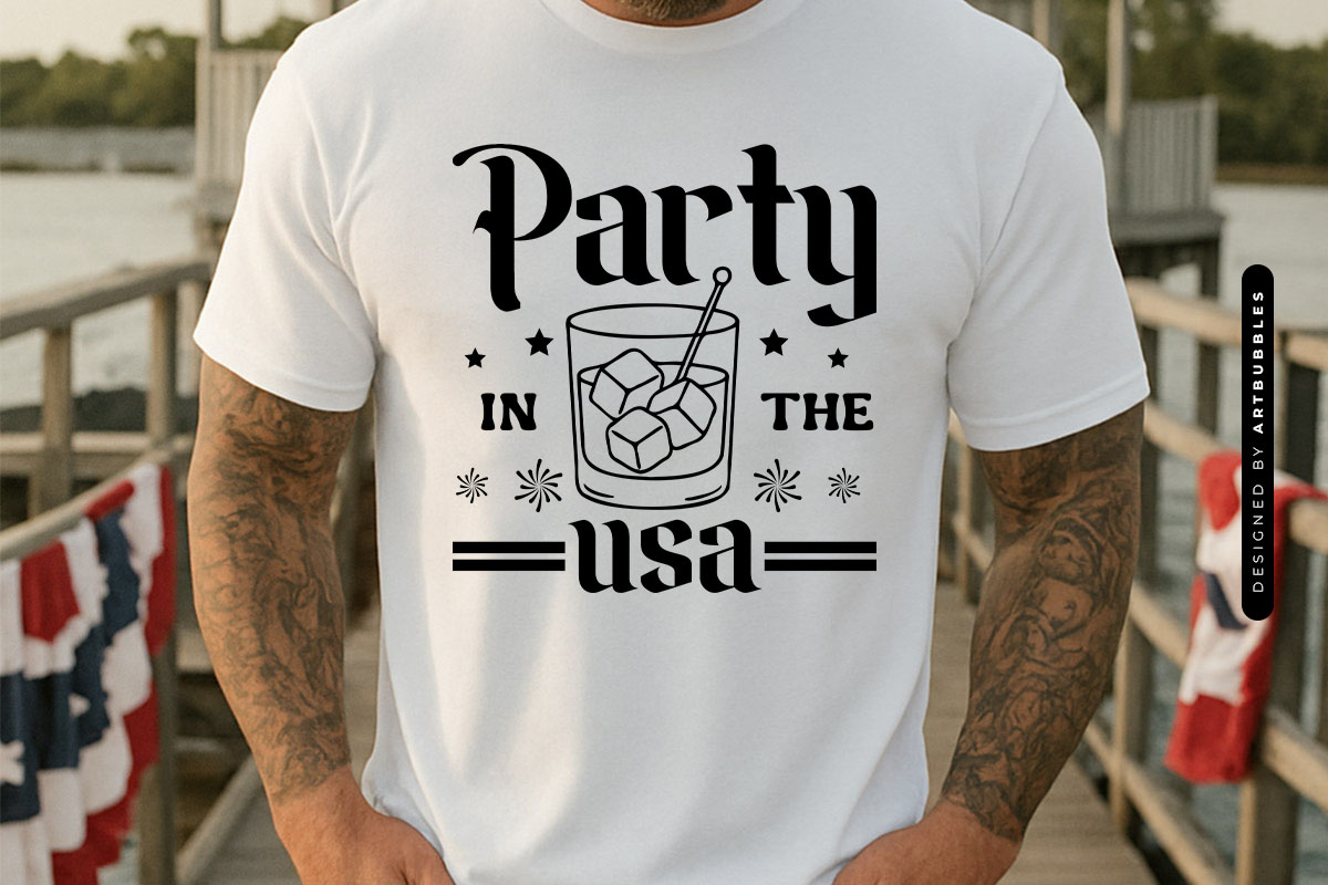 Party in the USA - Funny 4th of July SVG T-shirt Mockup Image.jpg