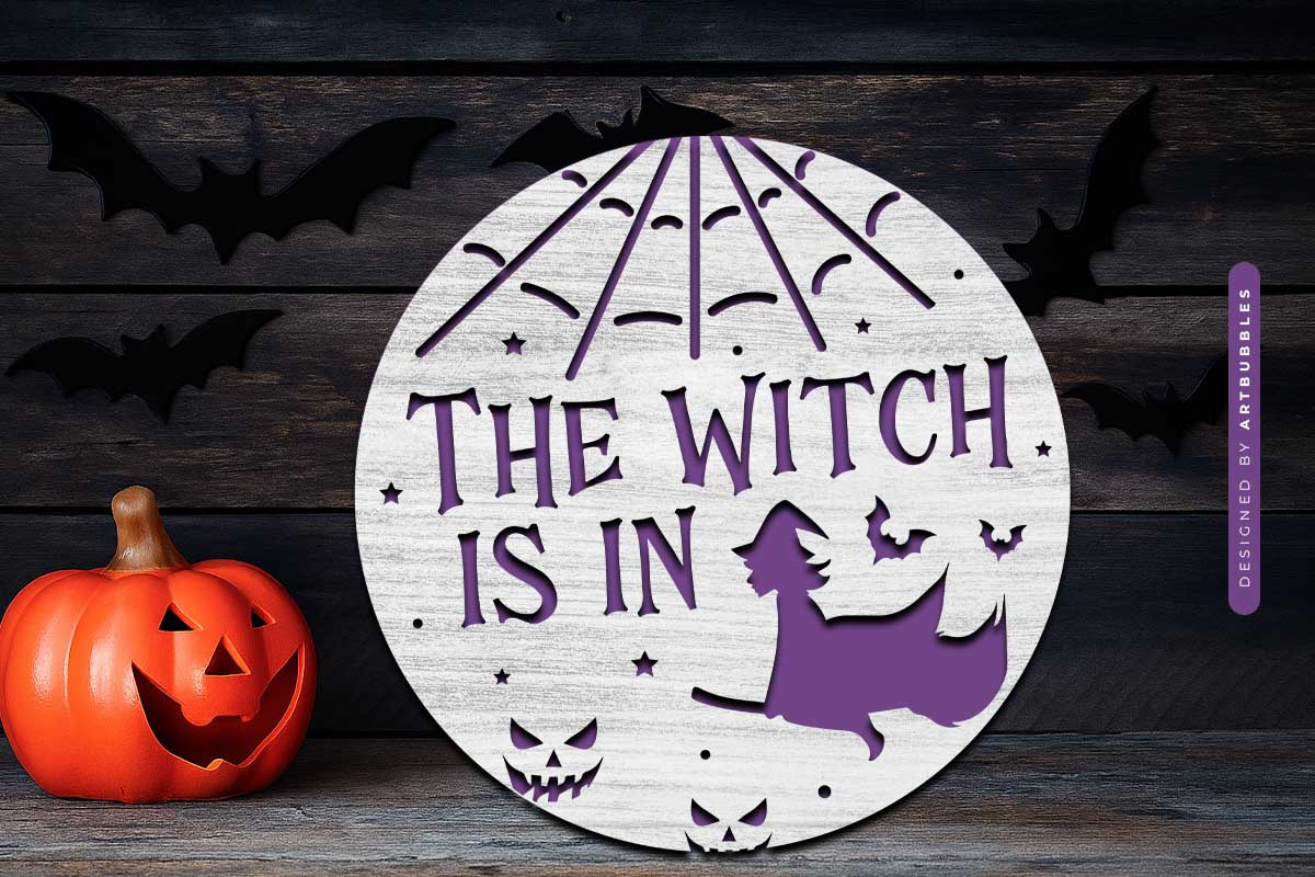 The Witch is in - Halloween Door Hanger SVG PNG Image 3.jpg