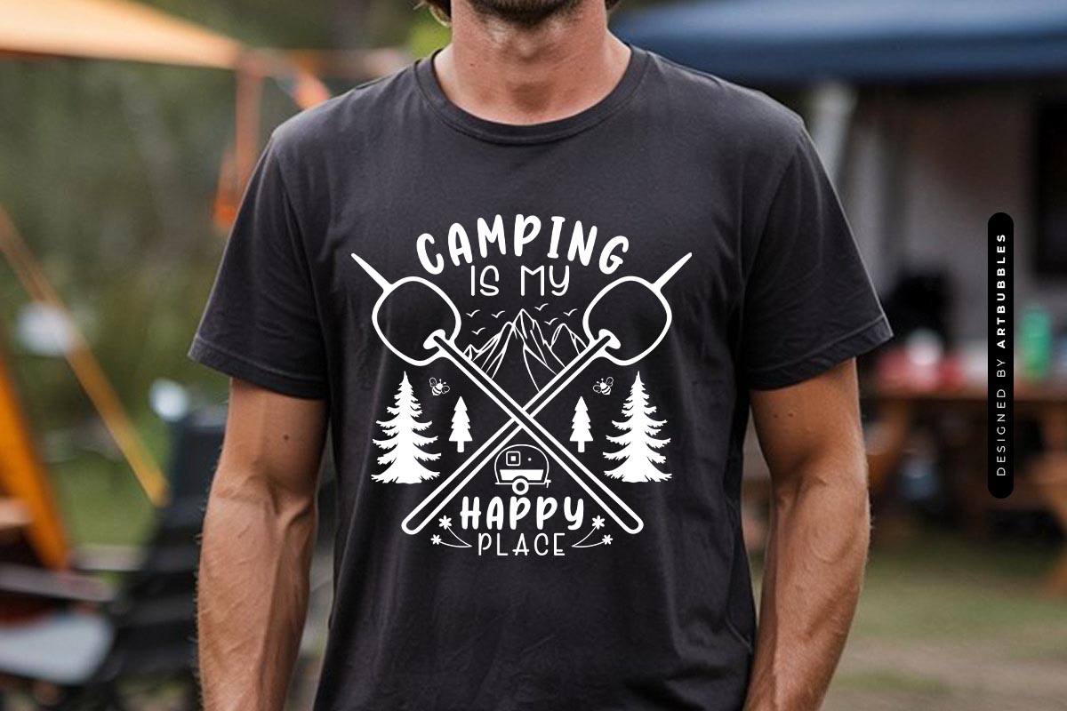 Camping is My Happy Place Vector SVG Tshirt Mockup Image.jpg