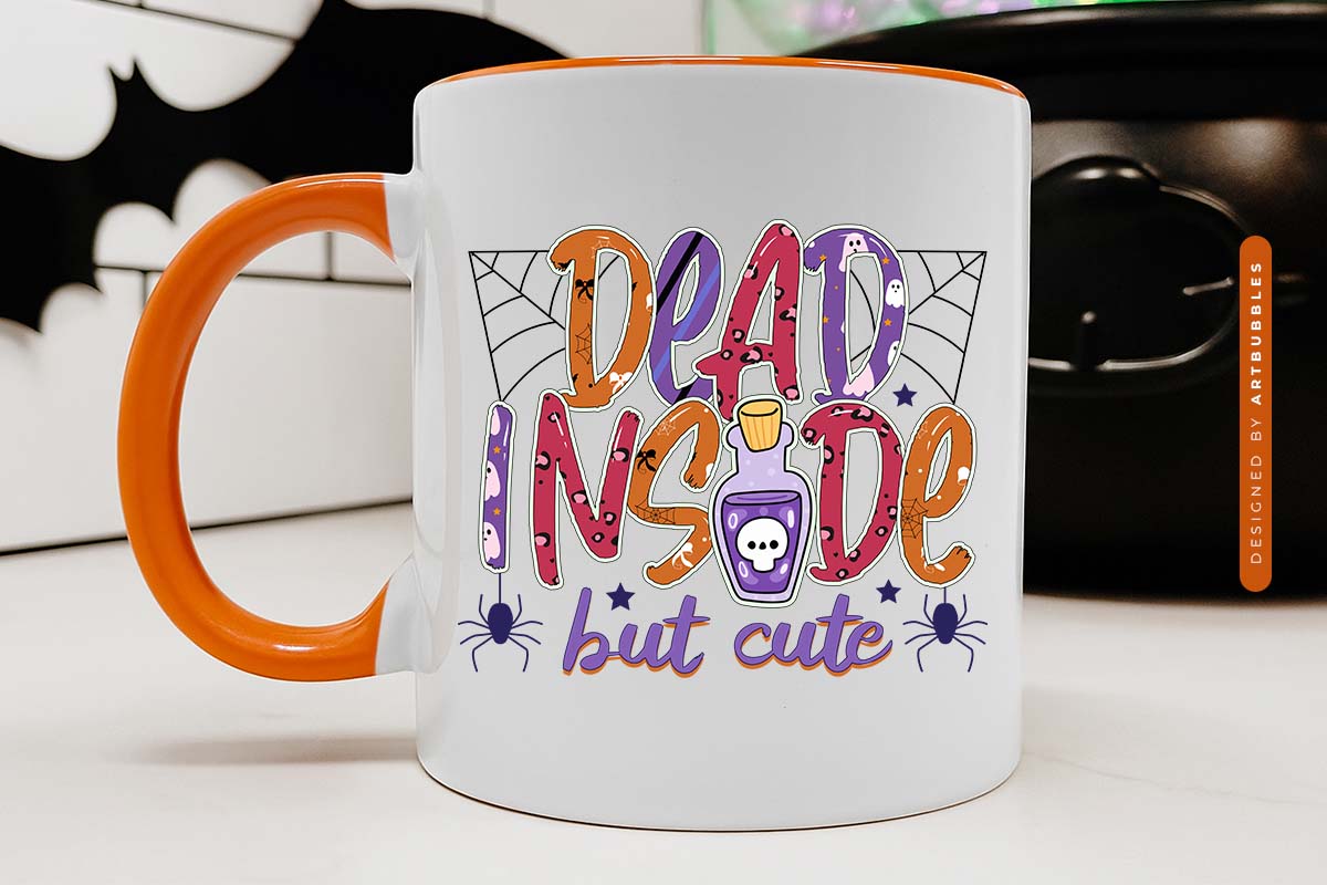 Dead Inside But Cute - Halloween Sublimation PNG Mug Mockup Image.jpg