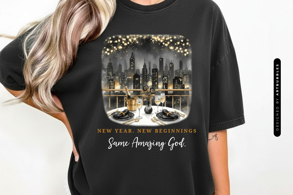 New Year New Beginnings Same Amazing God Sublimation Shirt Mockup Image.jpg
