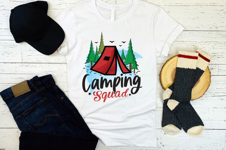 Camping Squad Sublimation PNG Design Shirt Mockup Image.jpg