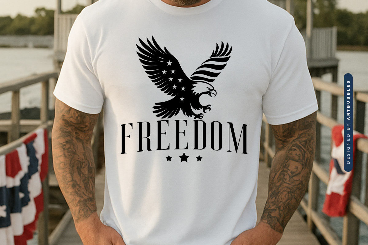 Freedom - Fourth of July SVG Vector T-shirt Mockup Image.jpg