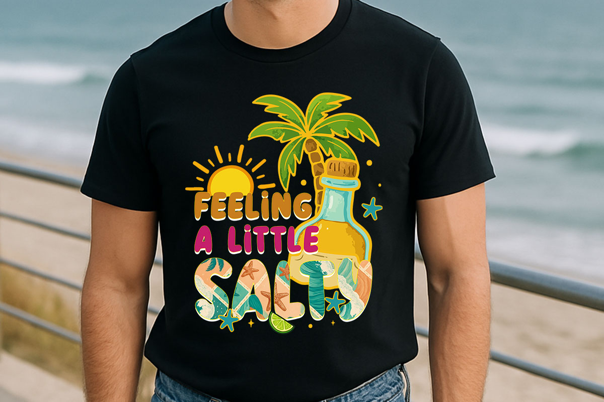 Feeling a Little Salty - Summer Sublimation PNG Tshirt Mockup Image.jpg