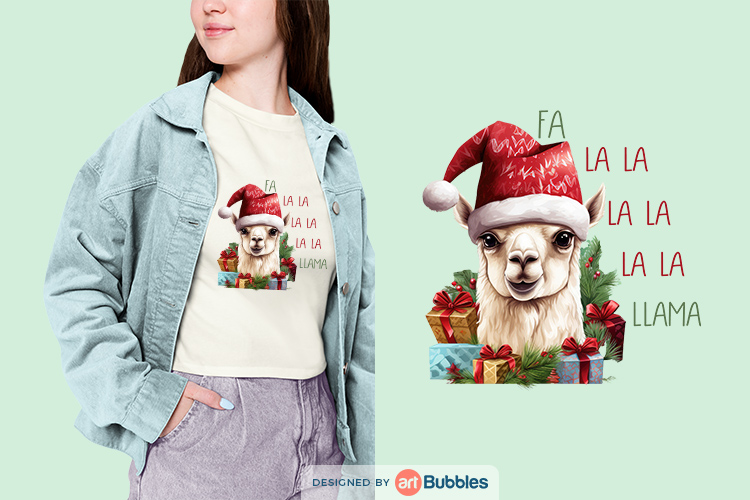 Fa La La La La La La Llama, Christmas Sublimation Png