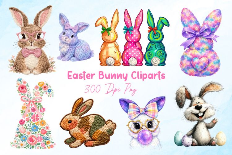 Easter Bunny PNG Sublimation Transfer Bundle