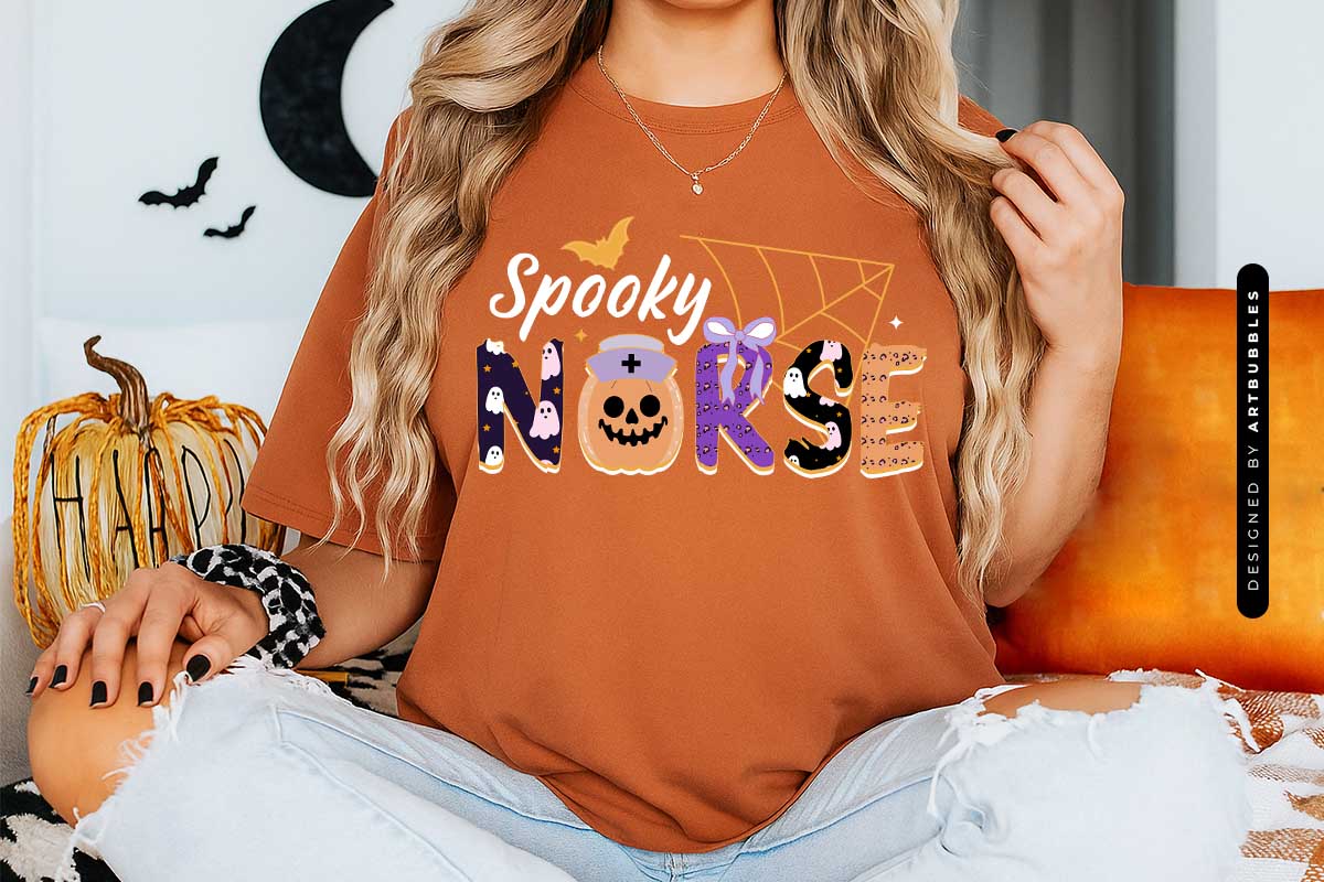 Spooky Nurse - Coquette Halloween Sublimation T-shirt Mockup Image.jpg