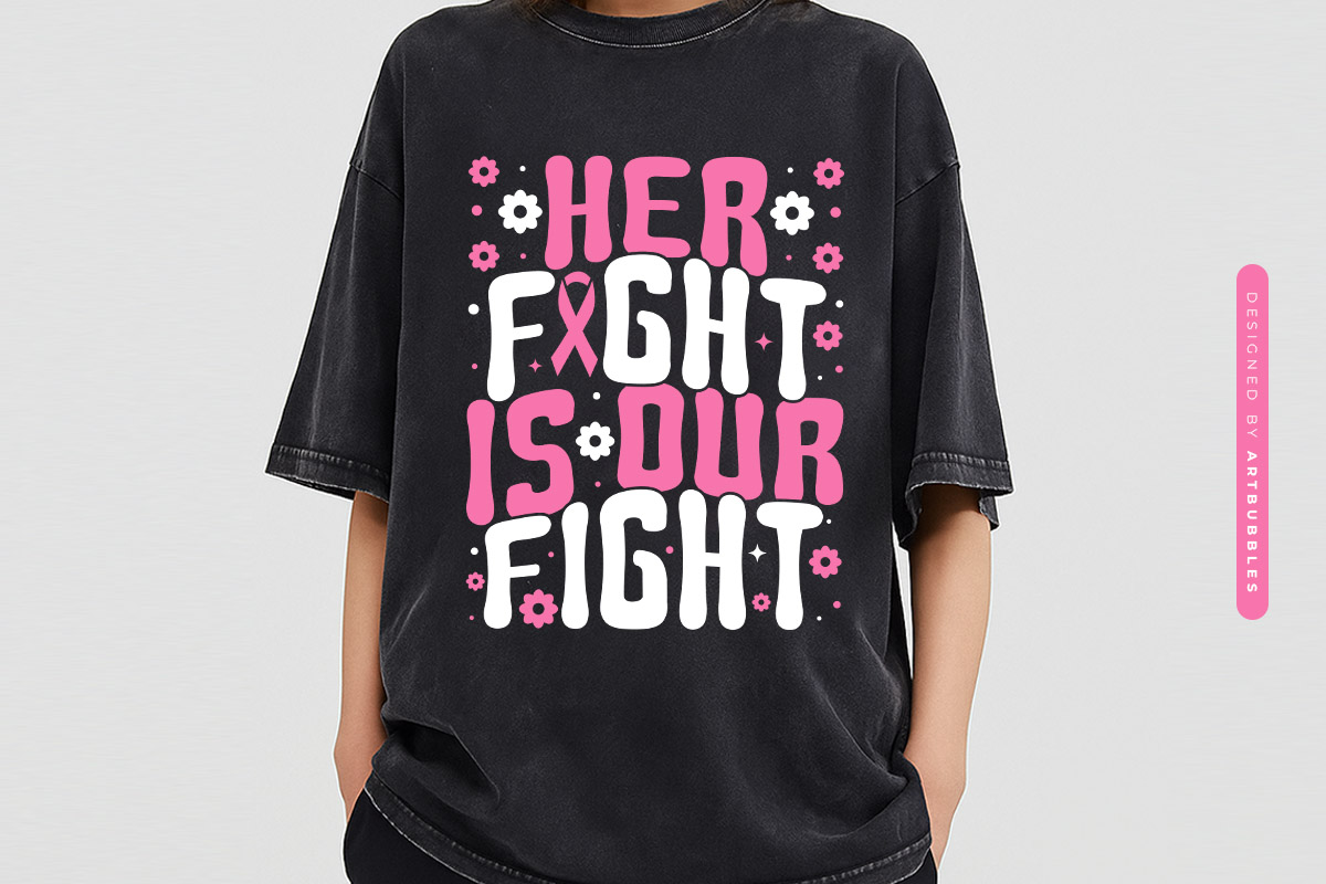 Her Fight is Our Fight - Retro Breast Cancer SVG Tshirt Mockup Image.jpg