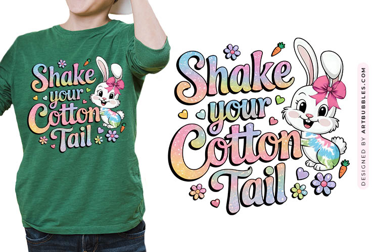 Shake Your Cottontail - Cute Coquette Easter Bunny PNG