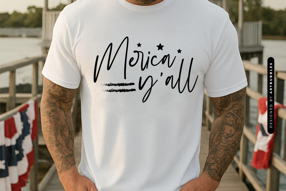 Merica Y'all - 4th of July Shirt SVG T-shirt Mockup Image.jpg