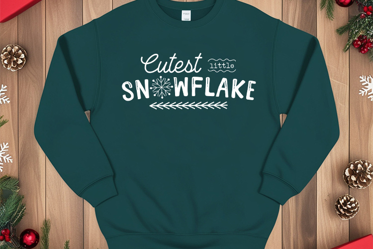 Cutest Little Snowflake - Winter Craft SVG Hoodie Mockup Image.jpg