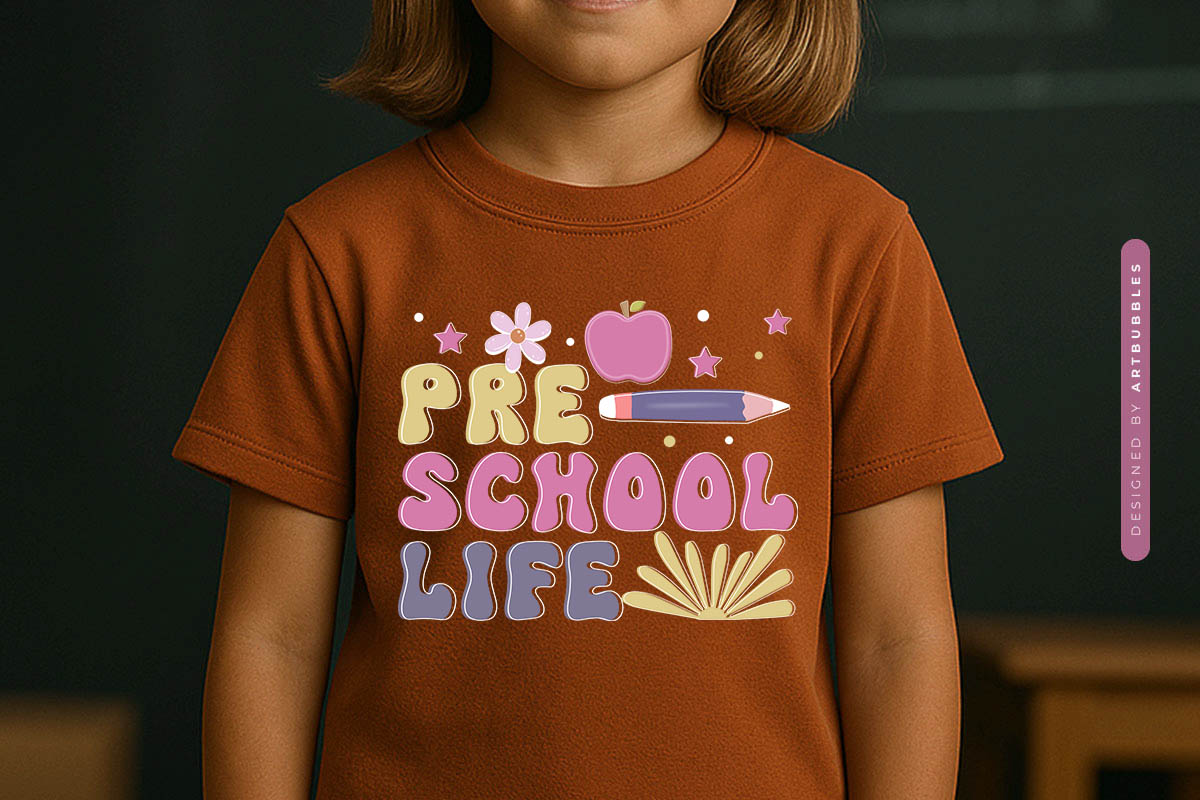 Preschool Life - Back to School Retro Sublimation T-shirt Mockup Image.jpg