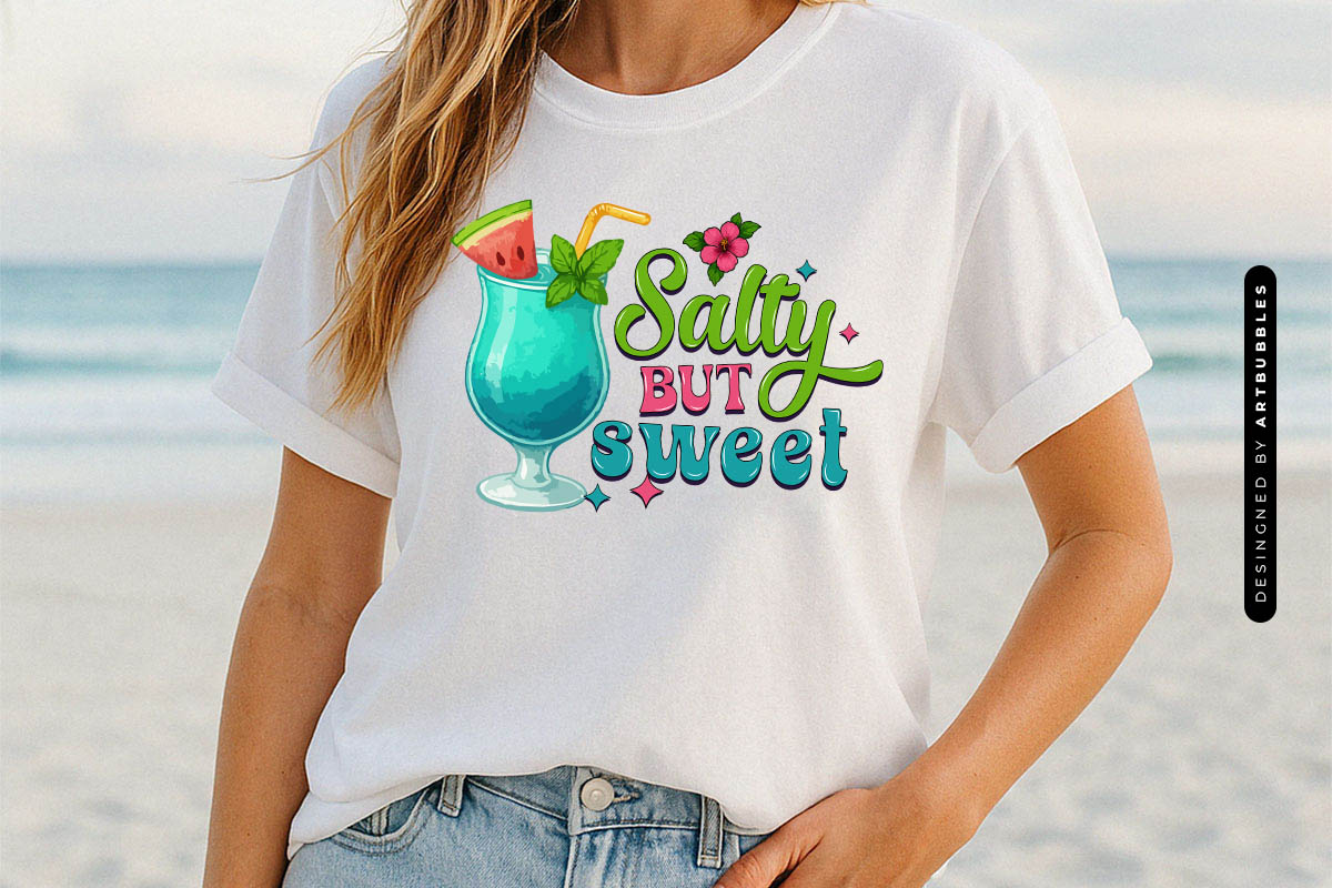 Salty but Sweet - Summer Sublimation PNG Tshirt Mockup Image.jpg