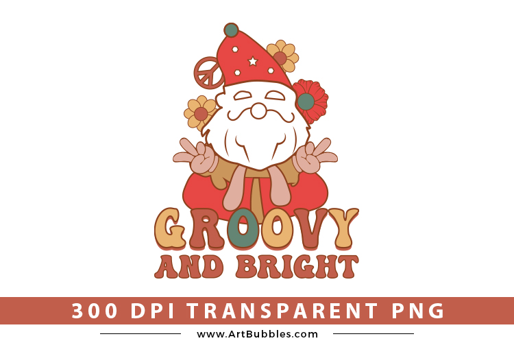 Groovy and Bright PNG Christmas Sublimation