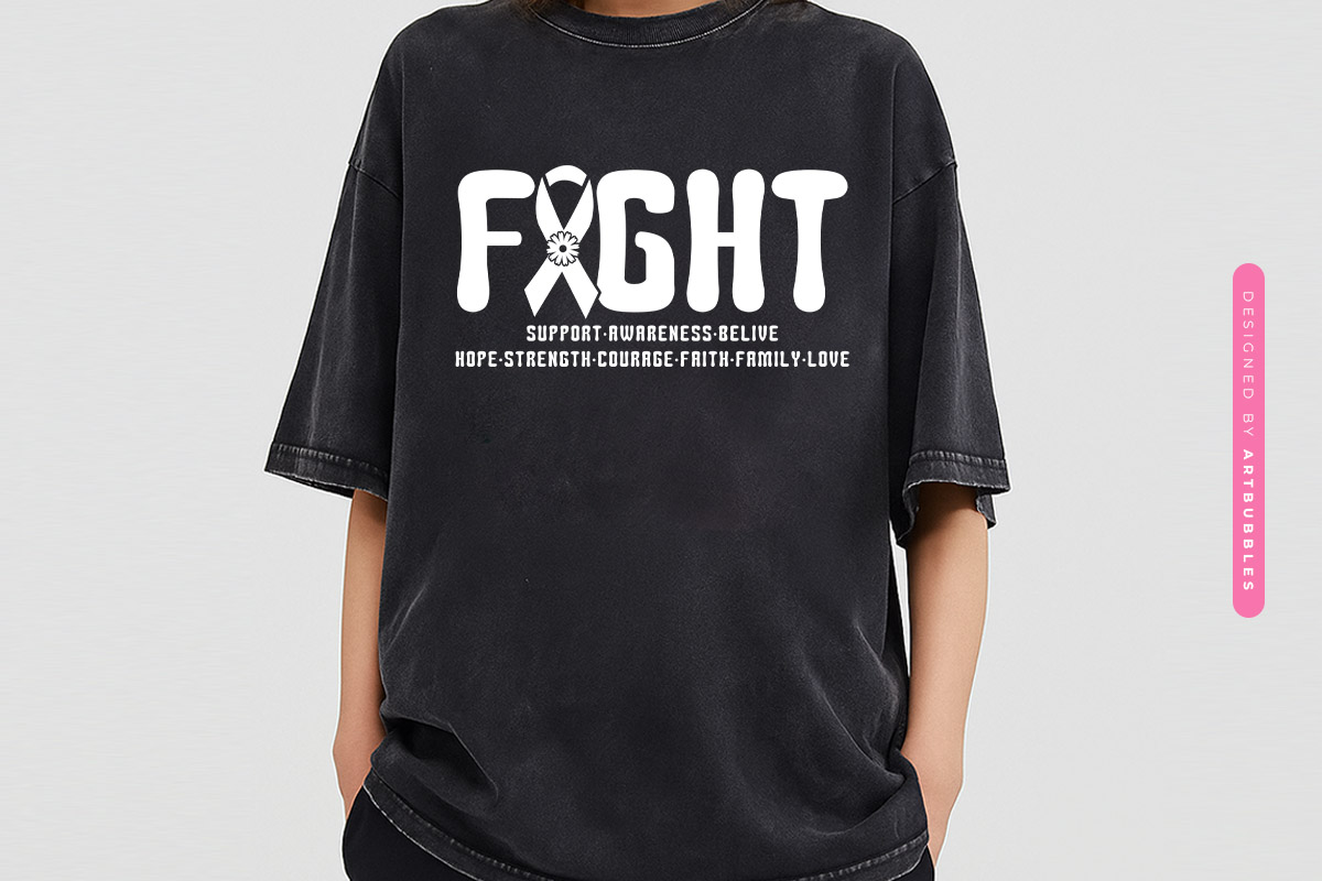 Retro Fight Breast Cancer Awareness SVG Vector T-shirt Mockup Image.jpg