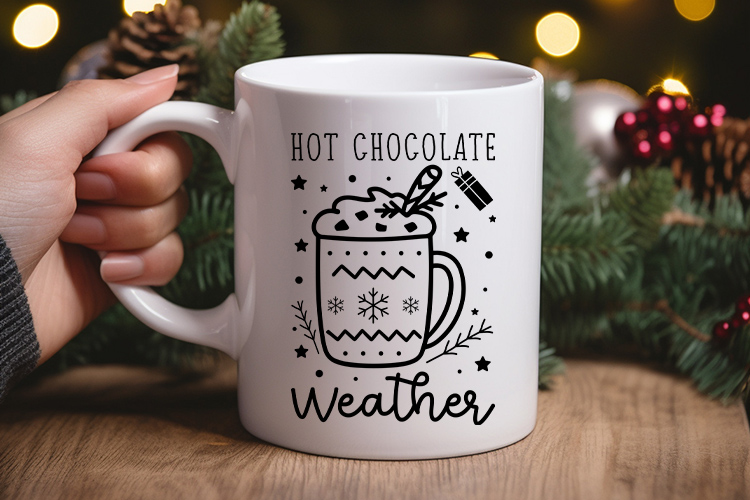 Hot Chocolate Weather - Boho Christmas SVG Mug Mockup Image.jpg