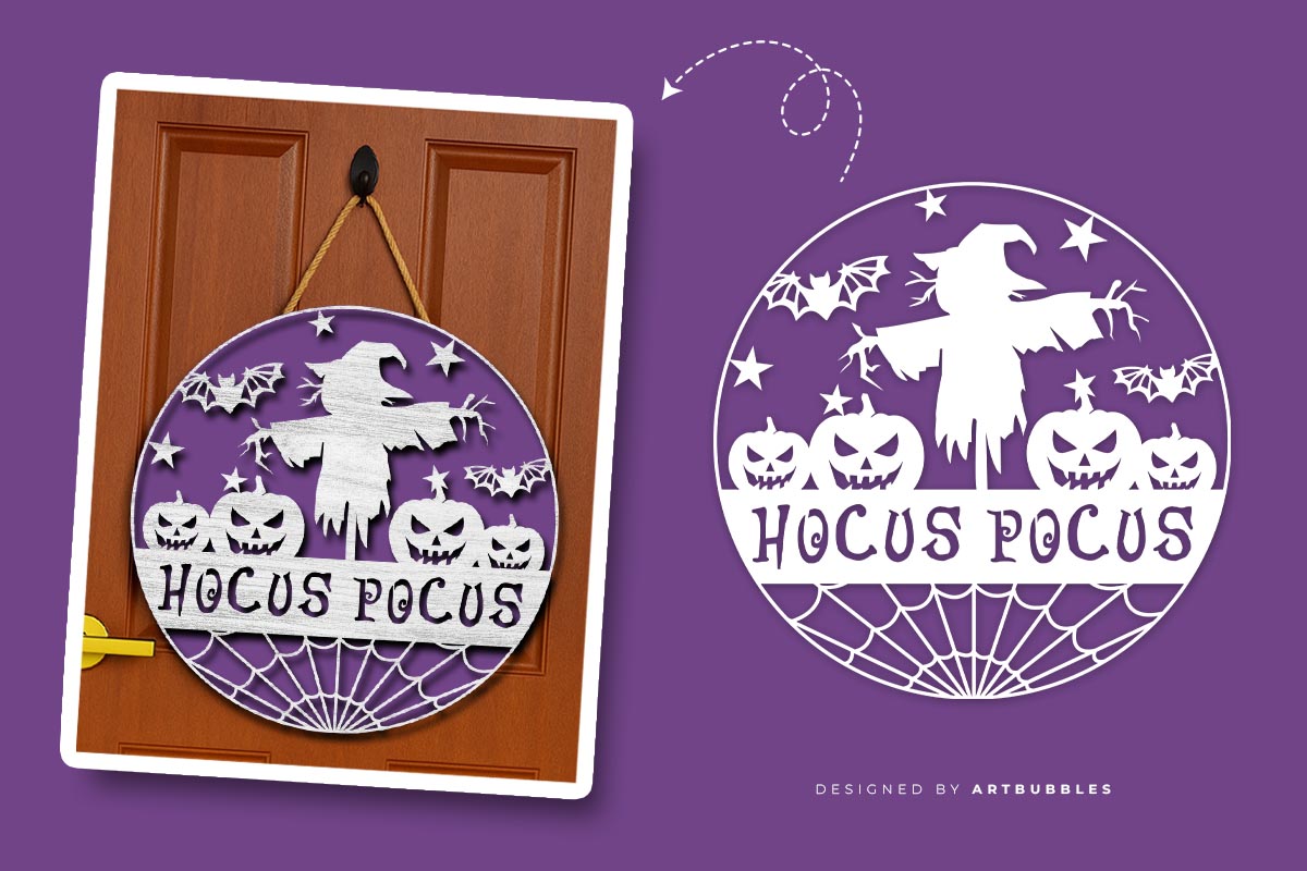 Hocus Pocus - Laser Cut Halloween Door Sign SVG Image.jpg
