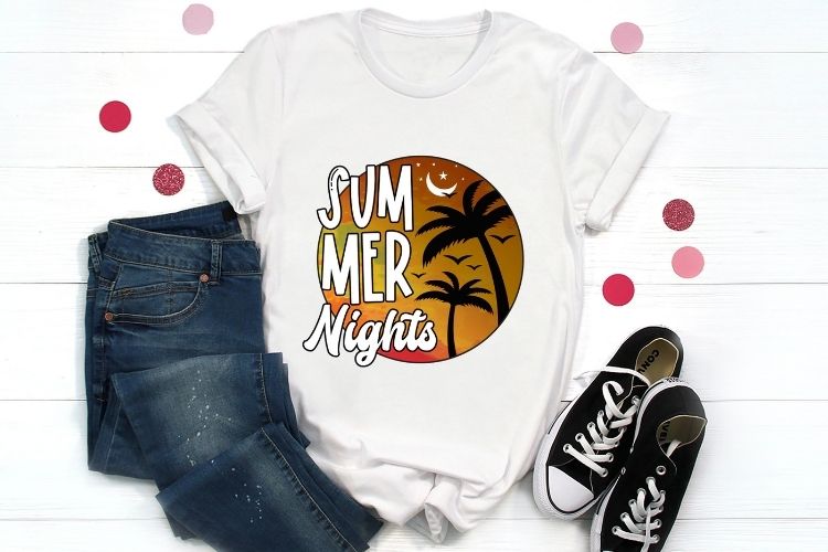 Summer Nights Sublimation PNG Shirt Mockup Image.jpg