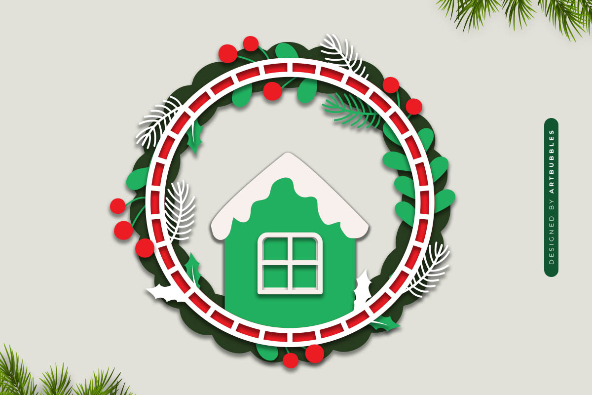 Layered Christmas Wreath Wall Hanger Sign SVG Image 2.jpg